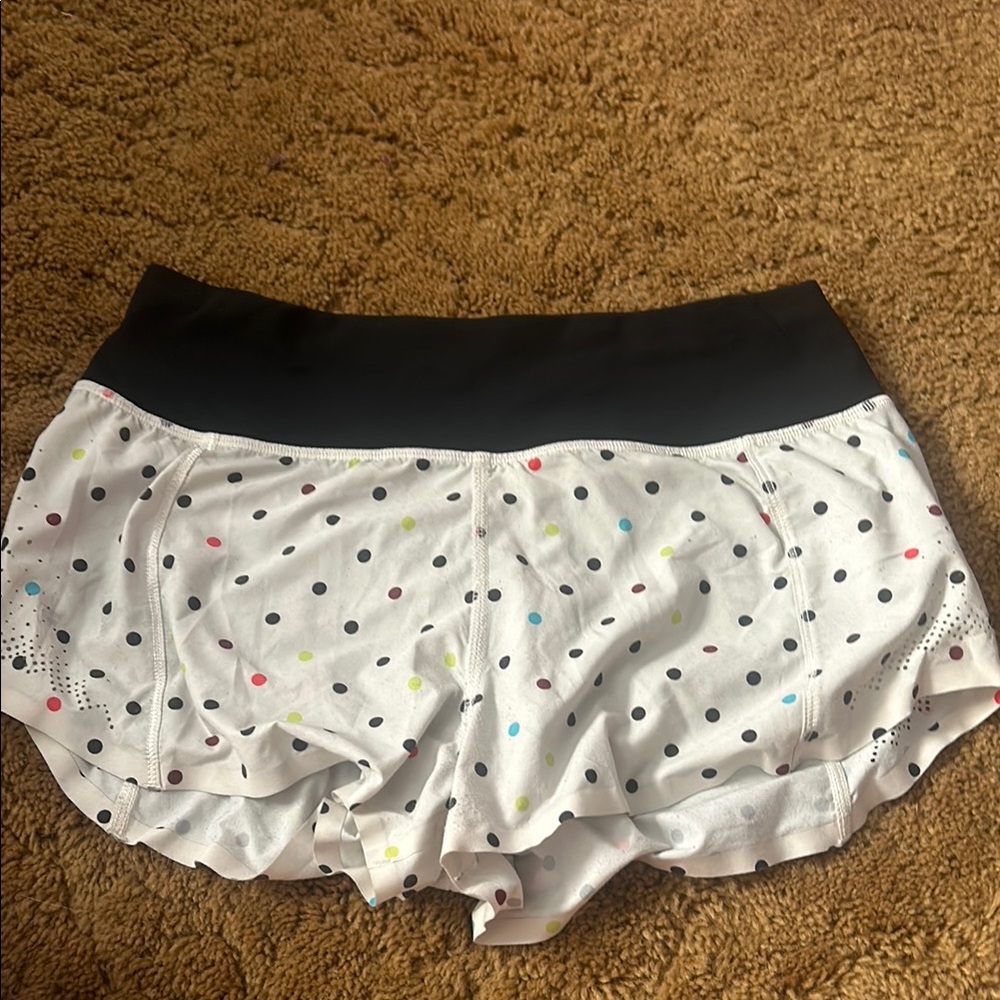 Lululemon Athletica White and Black Athletic Shorts